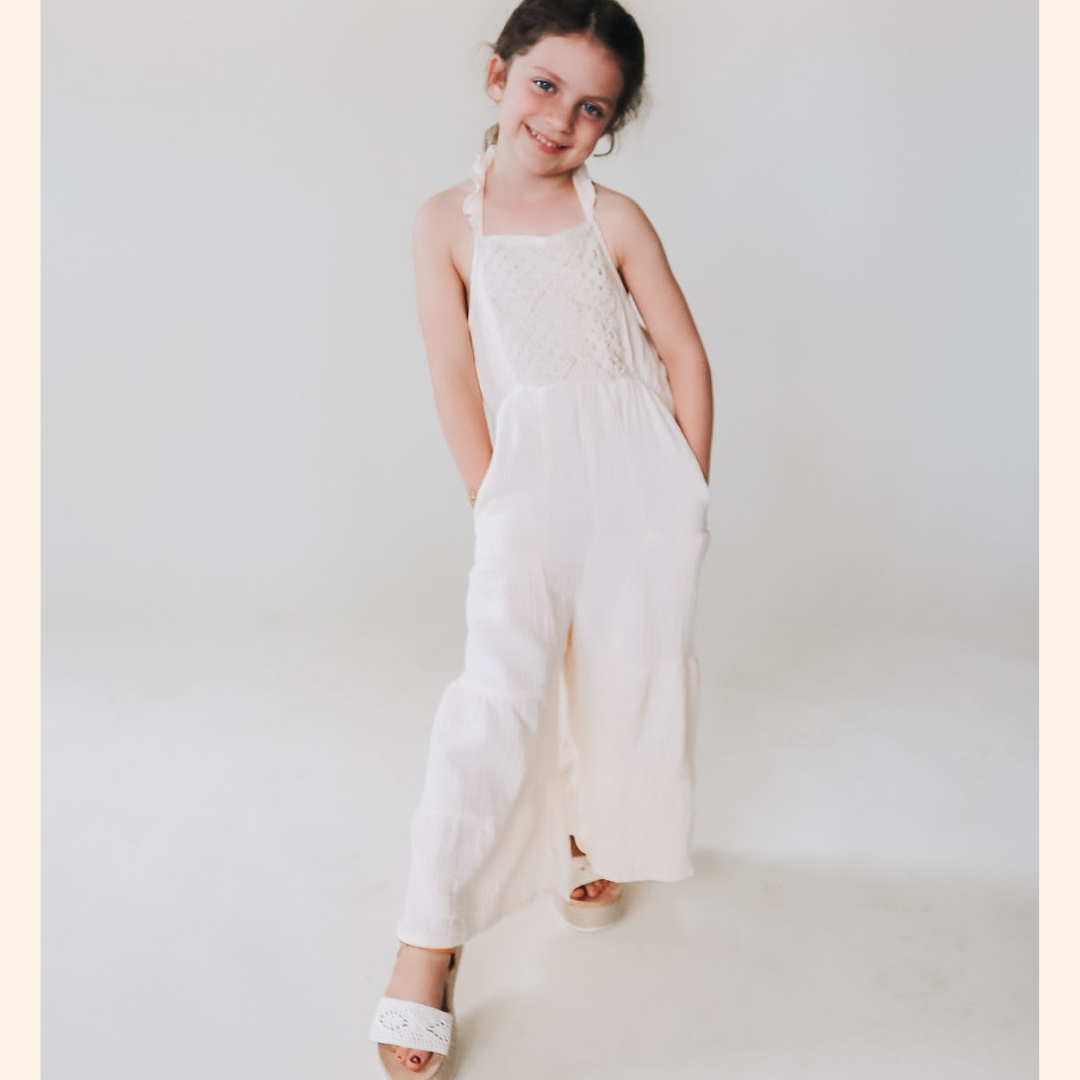 Soft White Crochet Mommy & Me Dress - Child