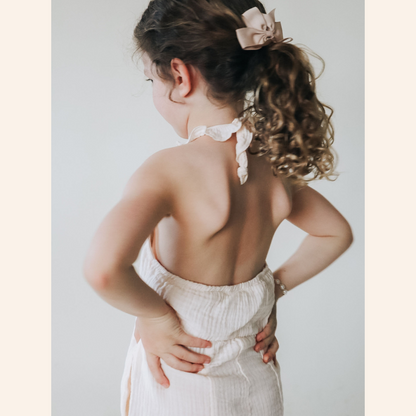 Soft White Crochet Mommy & Me Dress - Child