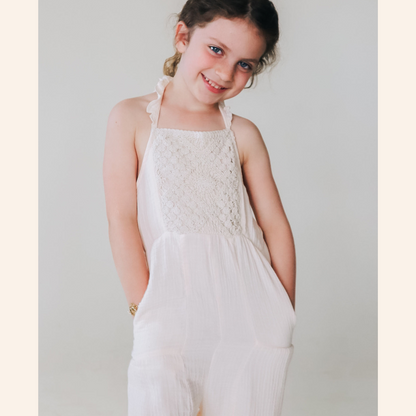 Soft White Crochet Mommy & Me Dress - Child
