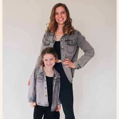 Silver Gray Denim Jacket - Child