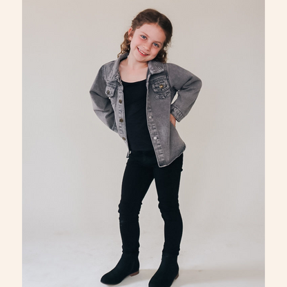 Silver Gray Denim Jacket - Child