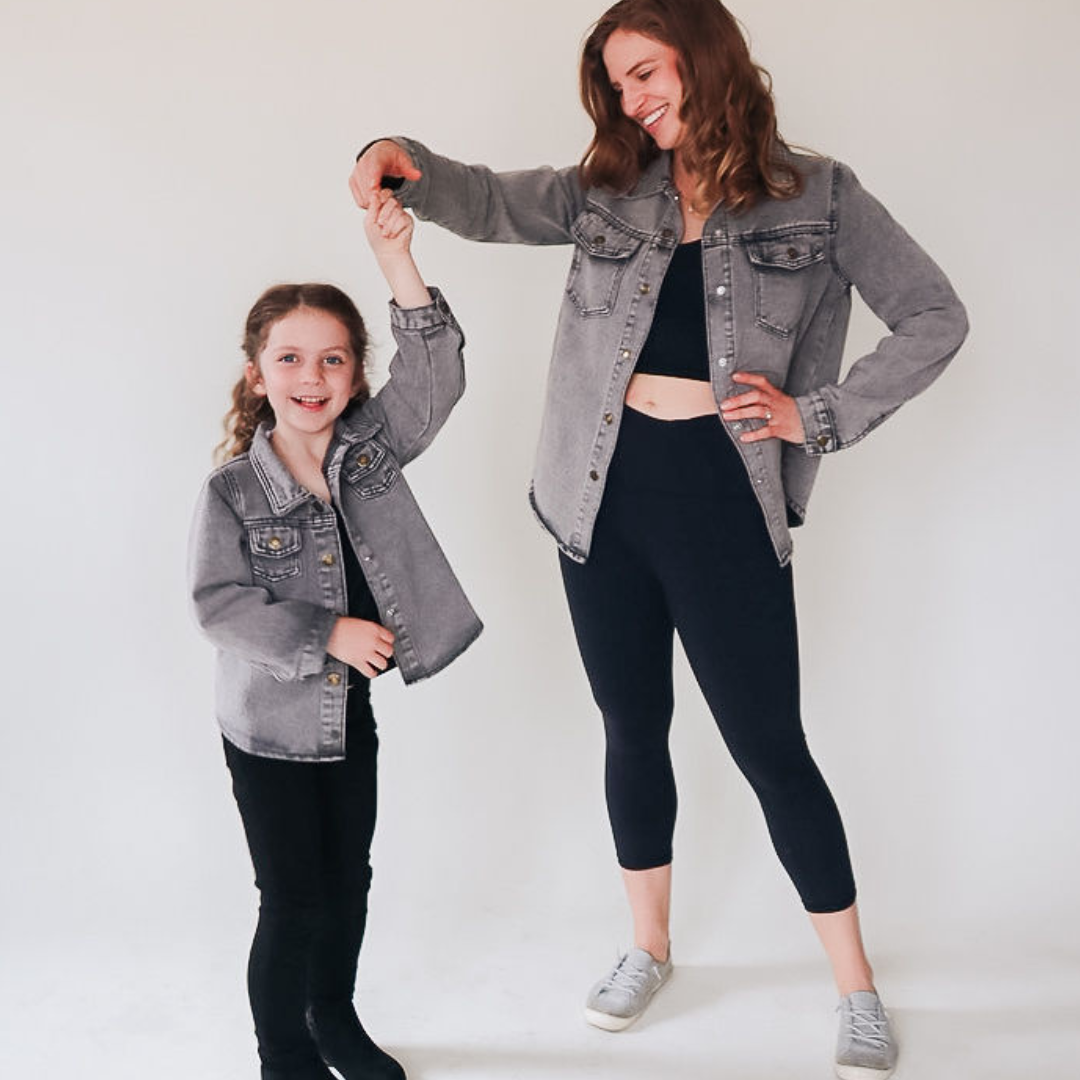 Silver Gray Denim Jacket - Child