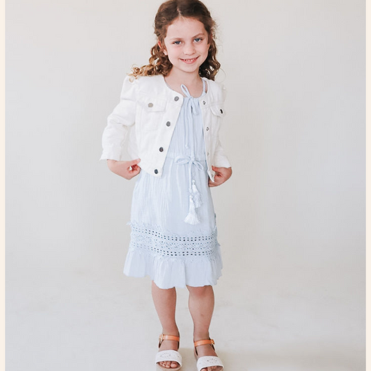 Ivory Cropped Denim Jacket - Child