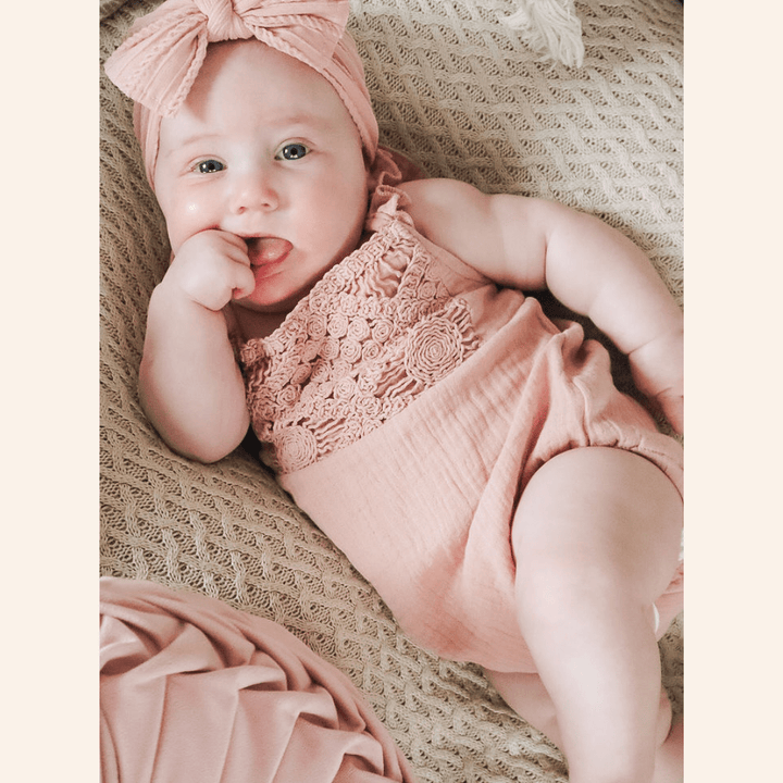 Dusty Rose Crochet Mommy & Me Dress - Infant - HAHA MAMA Clothing