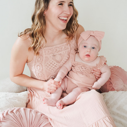 Dusty Rose Crochet Mommy & Me Dress - Infant
