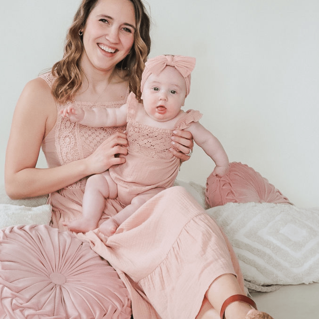Dusty Rose Crochet Mommy & Me Dress - Infant - HAHA MAMA Clothing