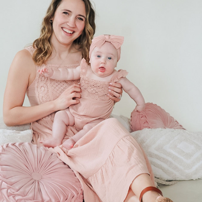 Dusty Rose Crochet Mommy & Me Dress - Infant