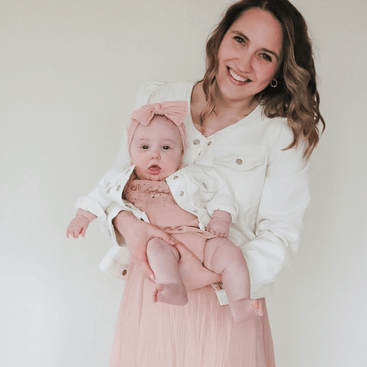 Ivory Cropped Denim Jacket - Infant - HAHA MAMA Clothing