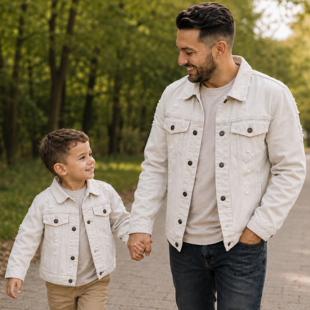 Daddy & Son Khaki Denim Jackets