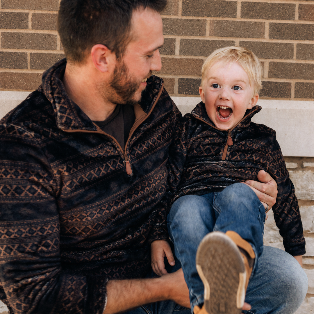 Brown Sherpa Aztec Mommy & Me Sweaters