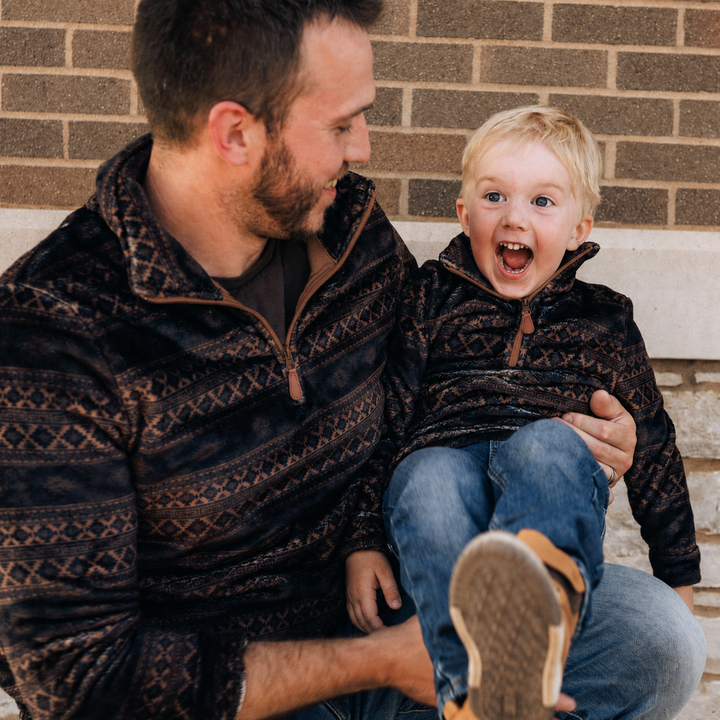 Brown Sherpa Aztec Mommy & Me Sweaters