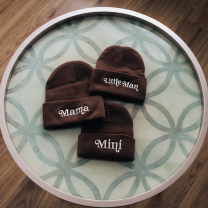 Matching Knit Hats- Mini- Dark Brown