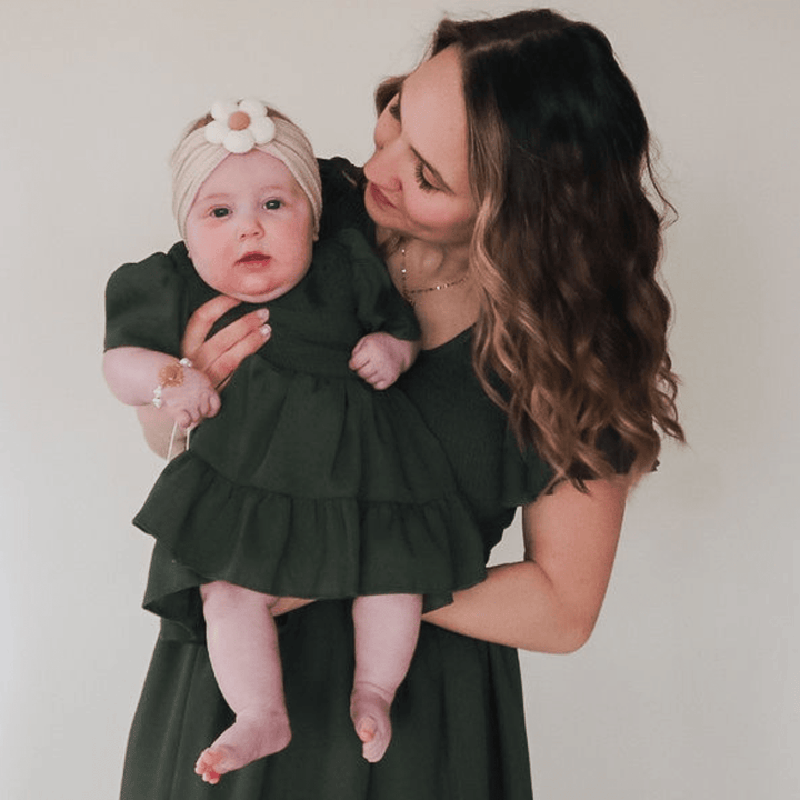 Green Chiffon Mommy & Me Dress - Infant - HAHA MAMA Clothing