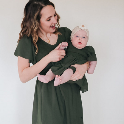 Green Chiffon Mommy & Me Dress - Infant