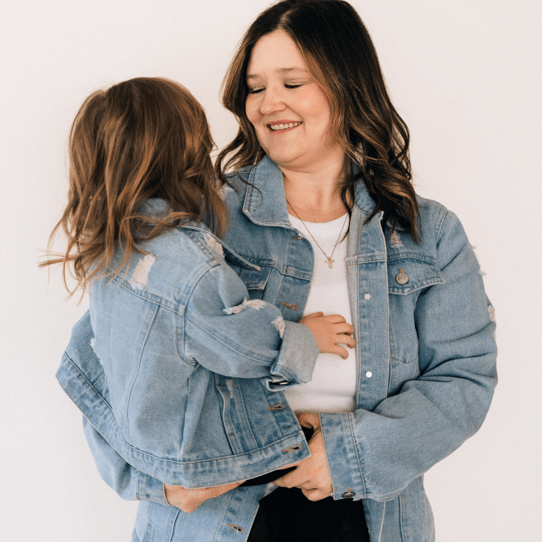 Distressed Denim Jean Jacket - Women - HAHA MAMA Clothing