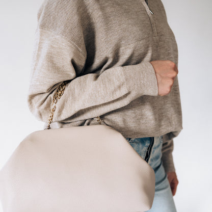 Quarter Zip Sweater Sand- Women