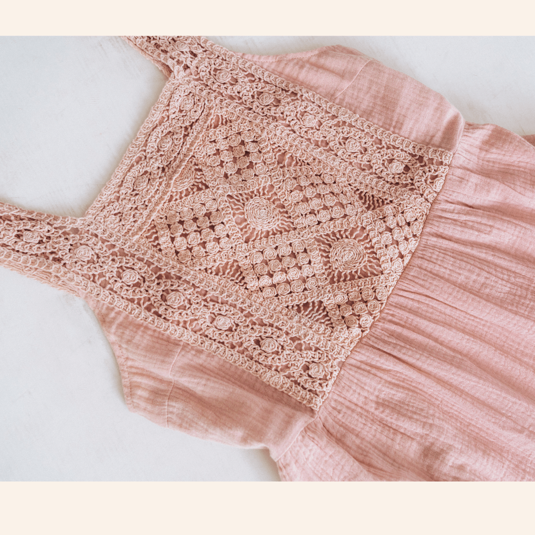 Dusty Rose Crochet Mommy & Me Dress - Women - HAHA MAMA Clothing