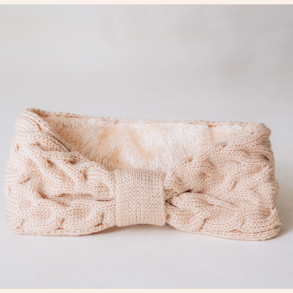 Matching Mommy & Me Ear Warmer Headbands- Beige