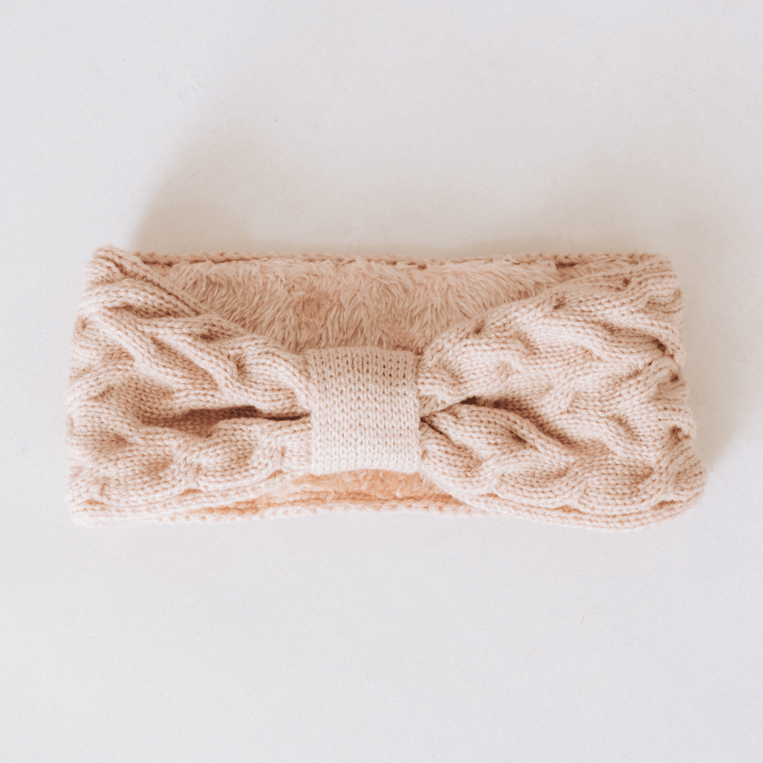 Matching Mommy & Me Ear Warmer Headbands - Beige - HAHA MAMA Clothing