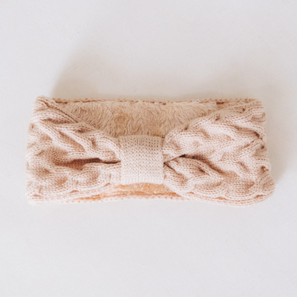 Matching Mommy & Me Ear Warmer Headbands- Beige