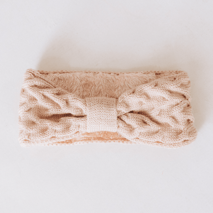 Matching Mommy & Me Ear Warmer Headbands - Beige - HAHA MAMA Clothing
