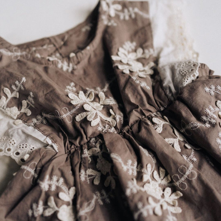 Embroidered Short Sleeve Floral Onesie - Infant - HAHA MAMA Clothing