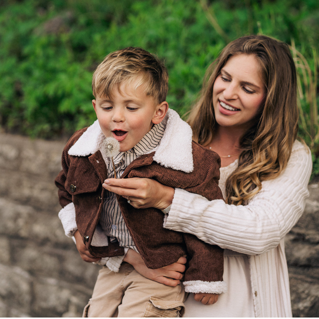 Sherpa Collar Coffee Brown Corduroy Jacket-Child