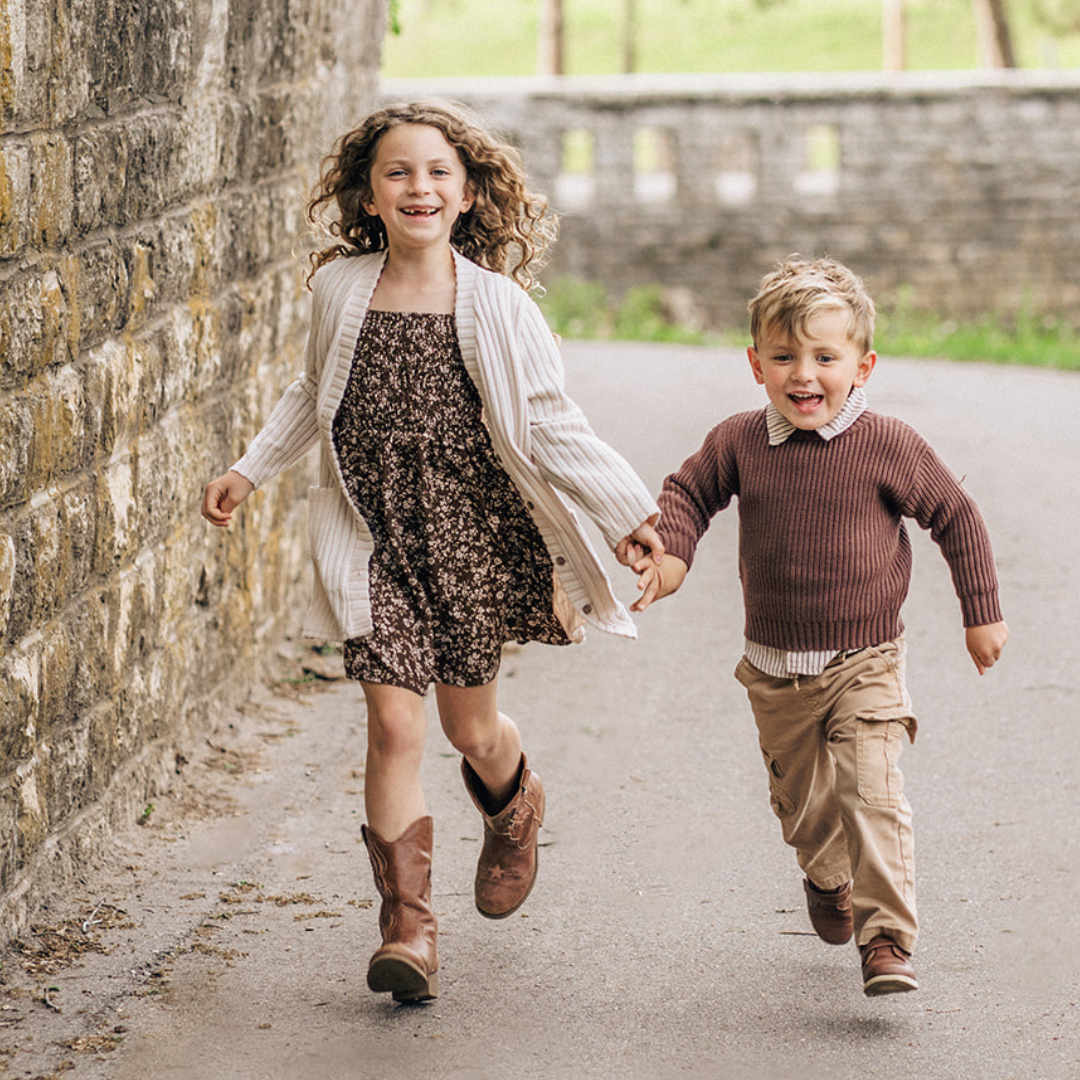 Dainty Floral Brown Dress- Child