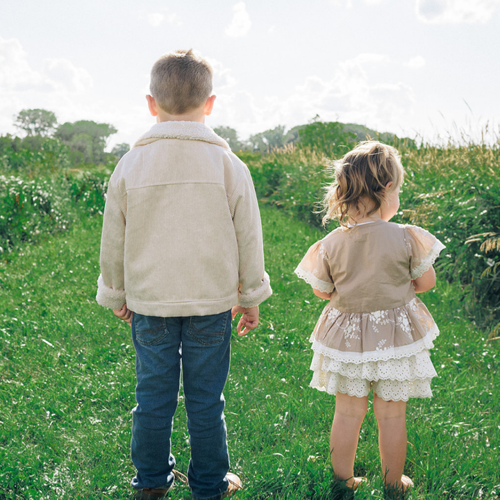 Sherpa Collar Bone Corduroy Jacket-Child