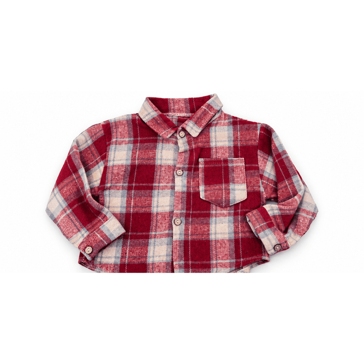 Red Cozy Flannel- Boy's - HAHA MAMA Clothing