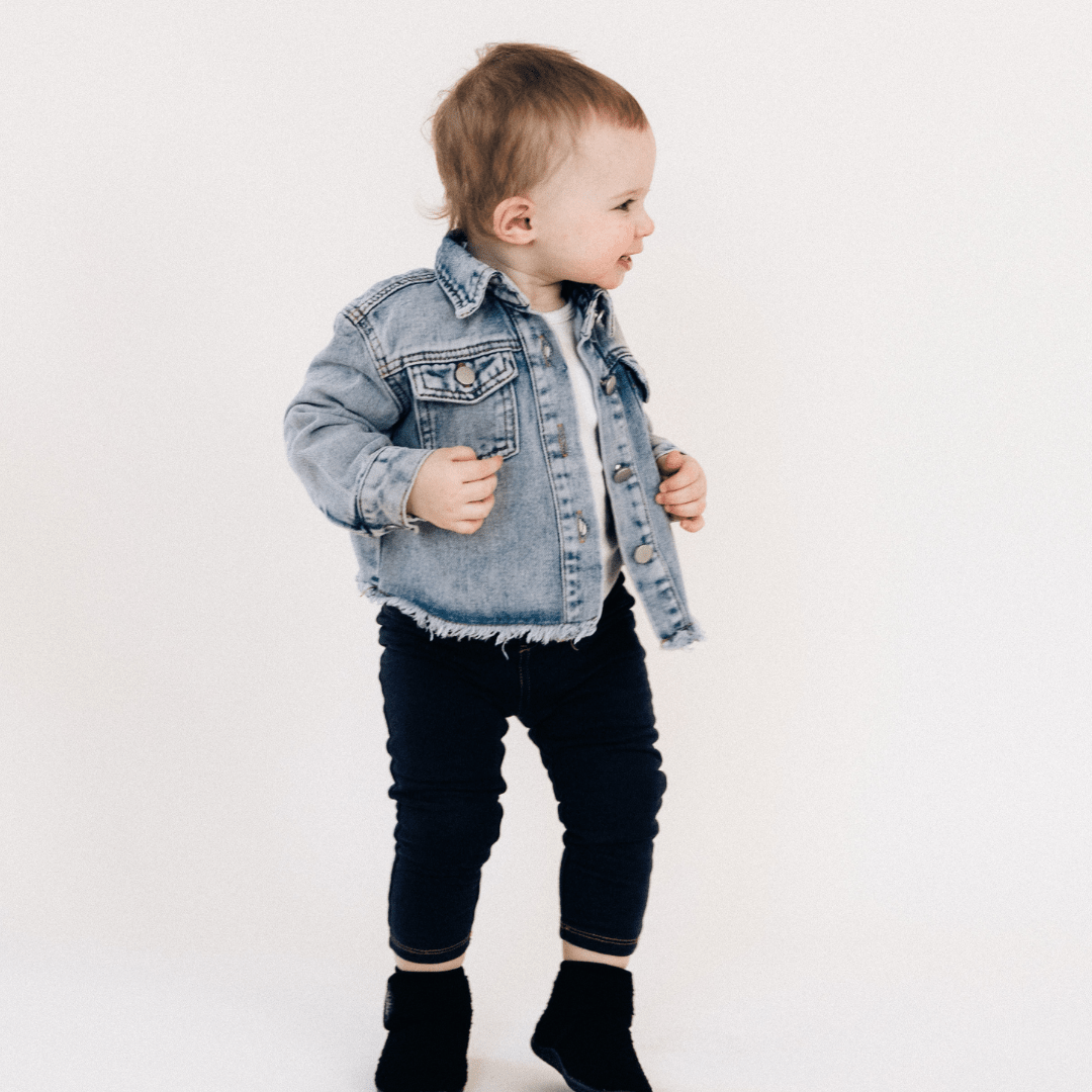 Raw Hem Denim Mommy & Me Jackets - HAHA MAMA Clothing