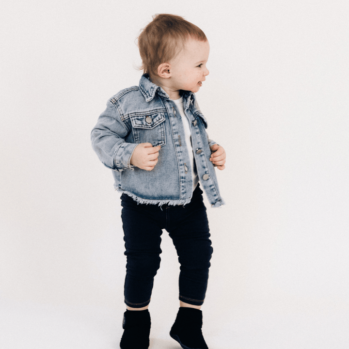 Raw Hem Denim Mommy & Me Jackets - HAHA MAMA Clothing