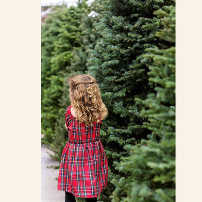 Christmas Red Tartan Plaid Mommy & Me Dress - Girl's