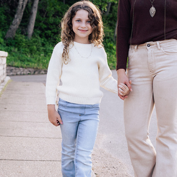 Oatmeal Knit Pullover Sweater- Child