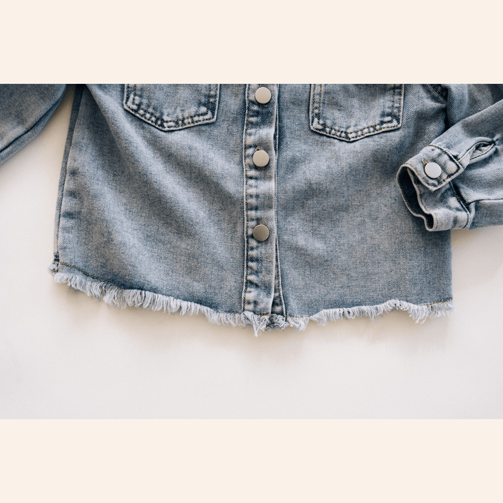 Raw Hem Denim Mommy & Me Jackets - HAHA MAMA Clothing