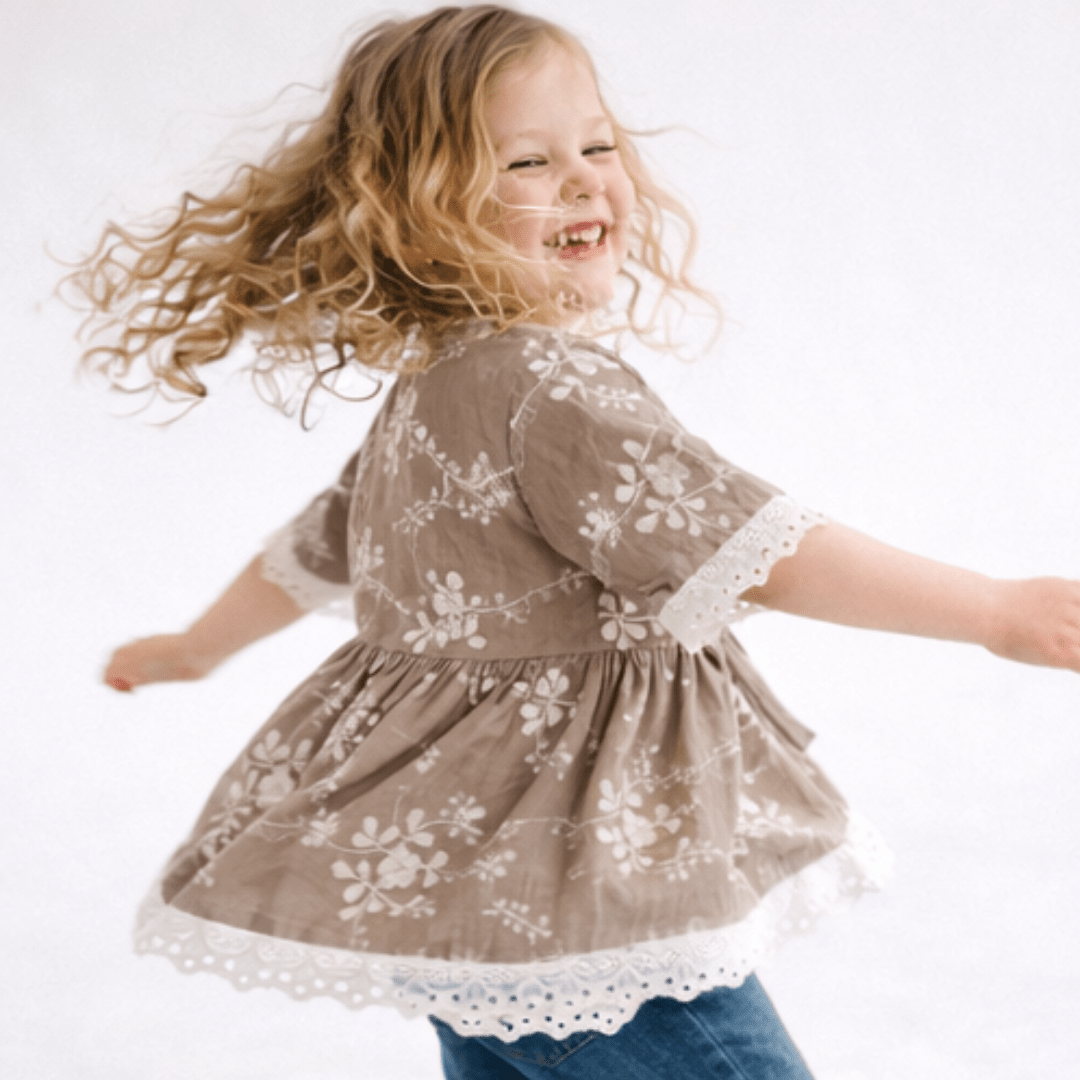 Embroidered Cardigan - Child - HAHA MAMA Clothing