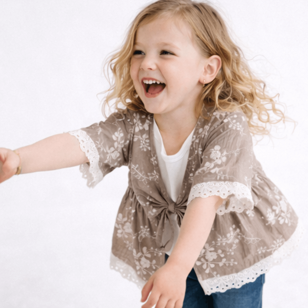 Embroidered Cardigan - Child - HAHA MAMA Clothing