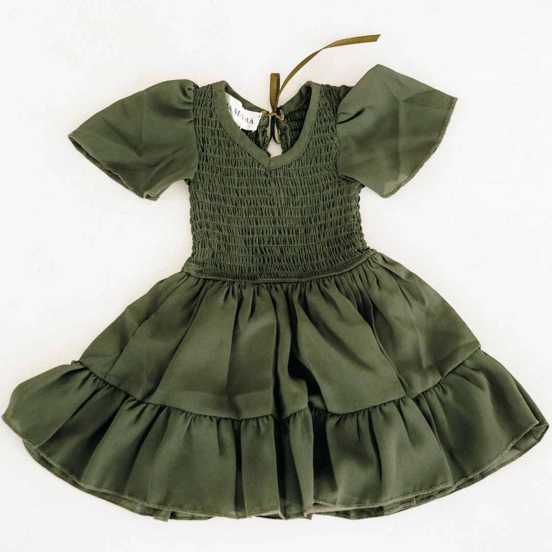Green Chiffon Onesie Dress - Infant - HAHA MAMA Clothing