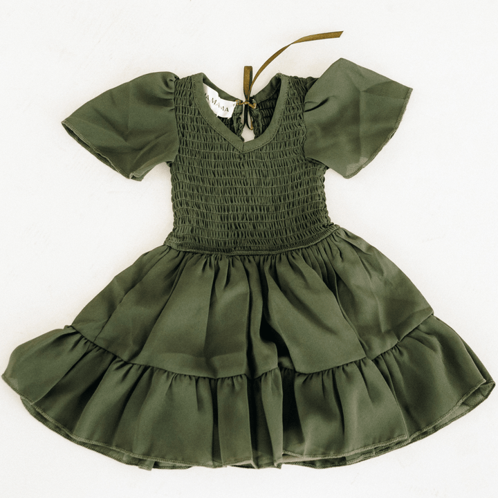 Green Chiffon Onesie Dress - Infant - HAHA MAMA Clothing