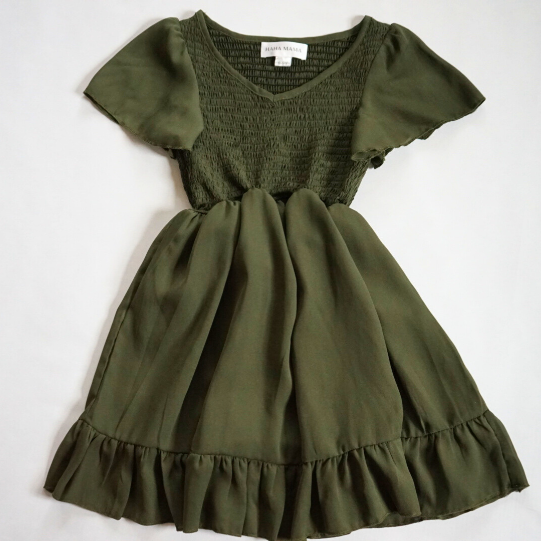 Dark Green Chiffon Dress - Child