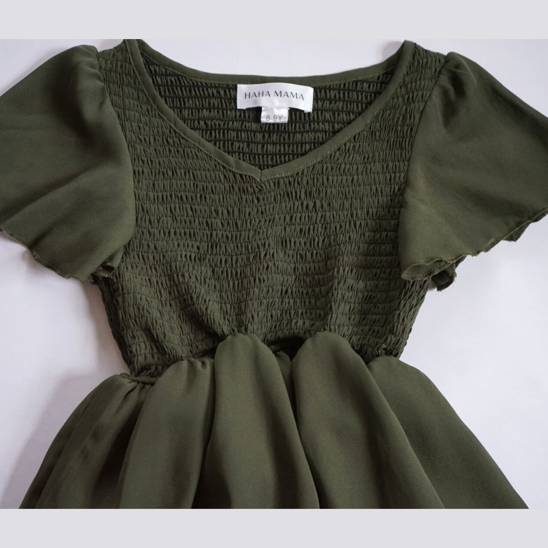 Dark Green Chiffon Dress - Women