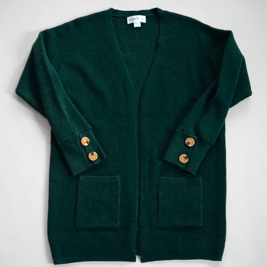 Green Pocketed Cardigan - Women