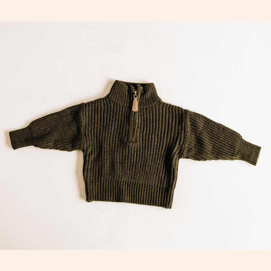 Dark Green Sweater - Infant - HAHA MAMA Clothing