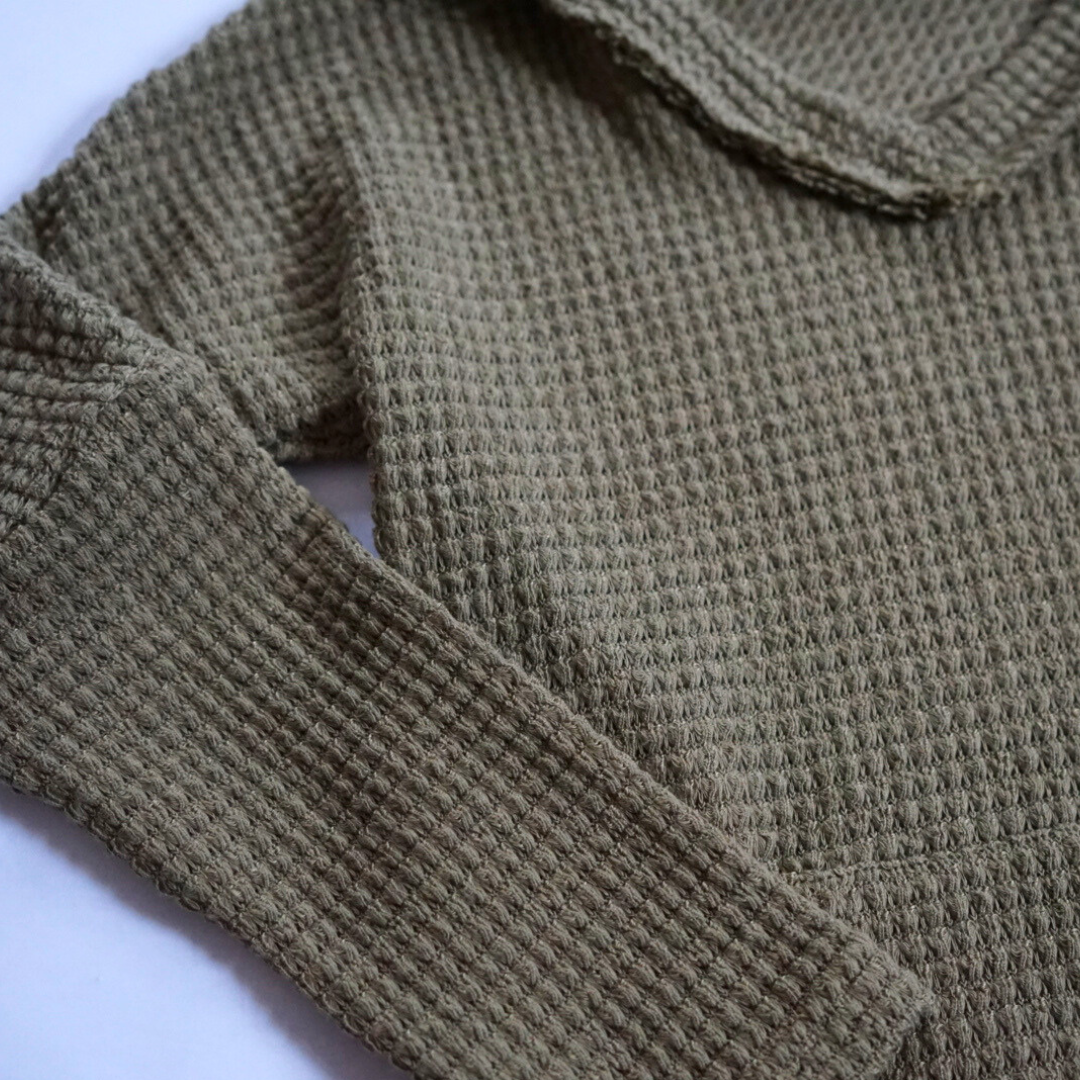 Green Waffle Knit Hoodie - Child