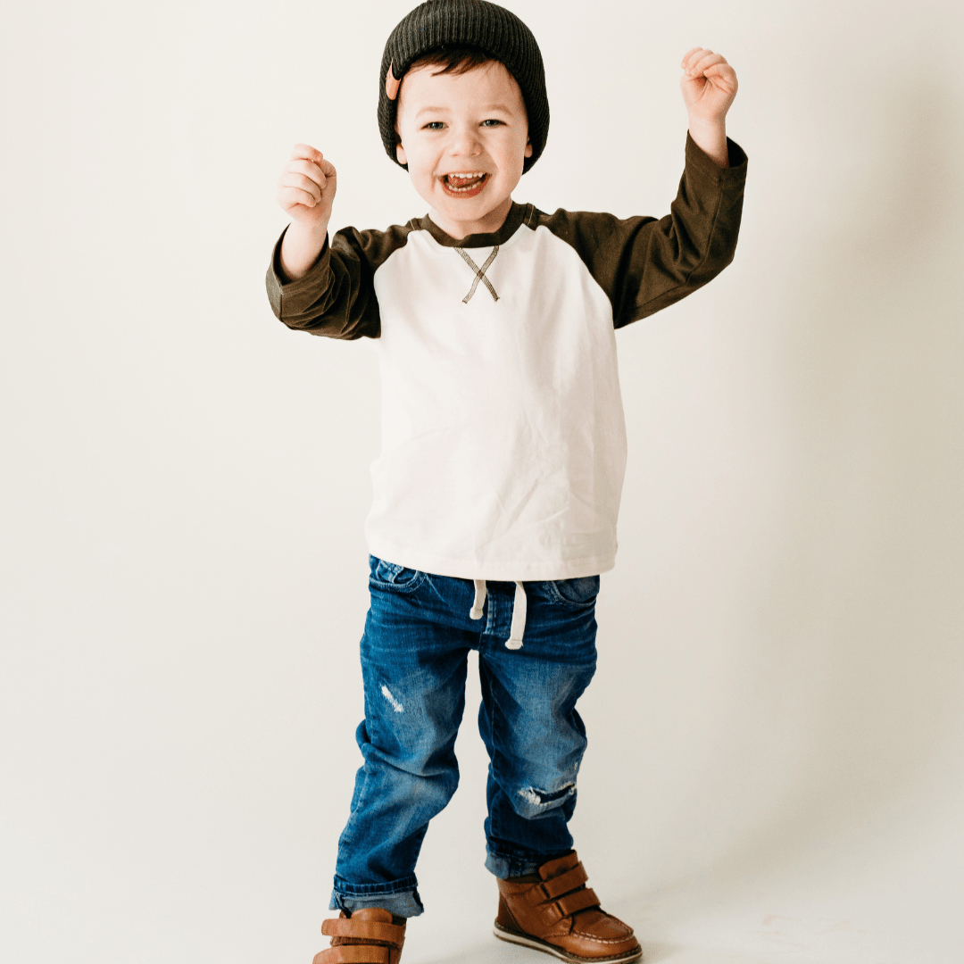 Raglan Baseball Tee Green - Infant - HAHA MAMA Clothing