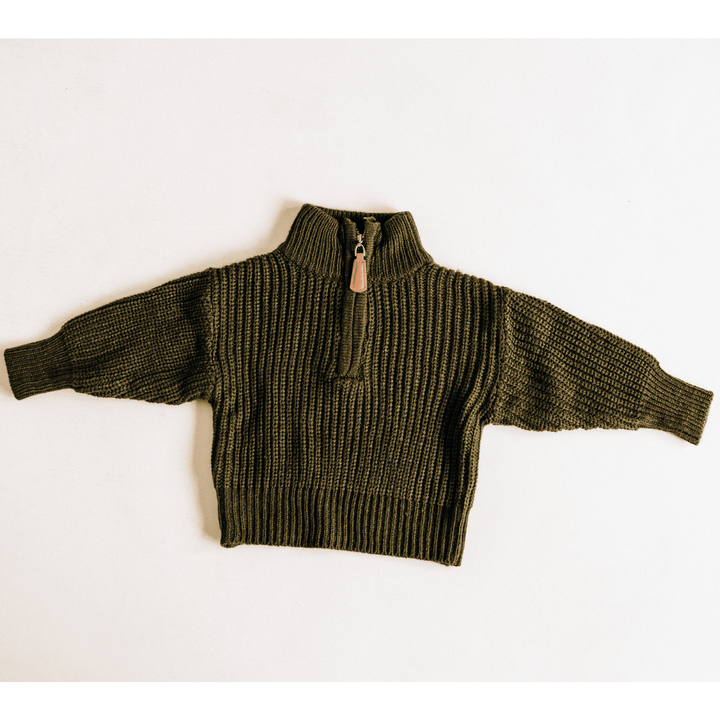 Dark Green Knit Sweater - HAHA MAMA Clothing