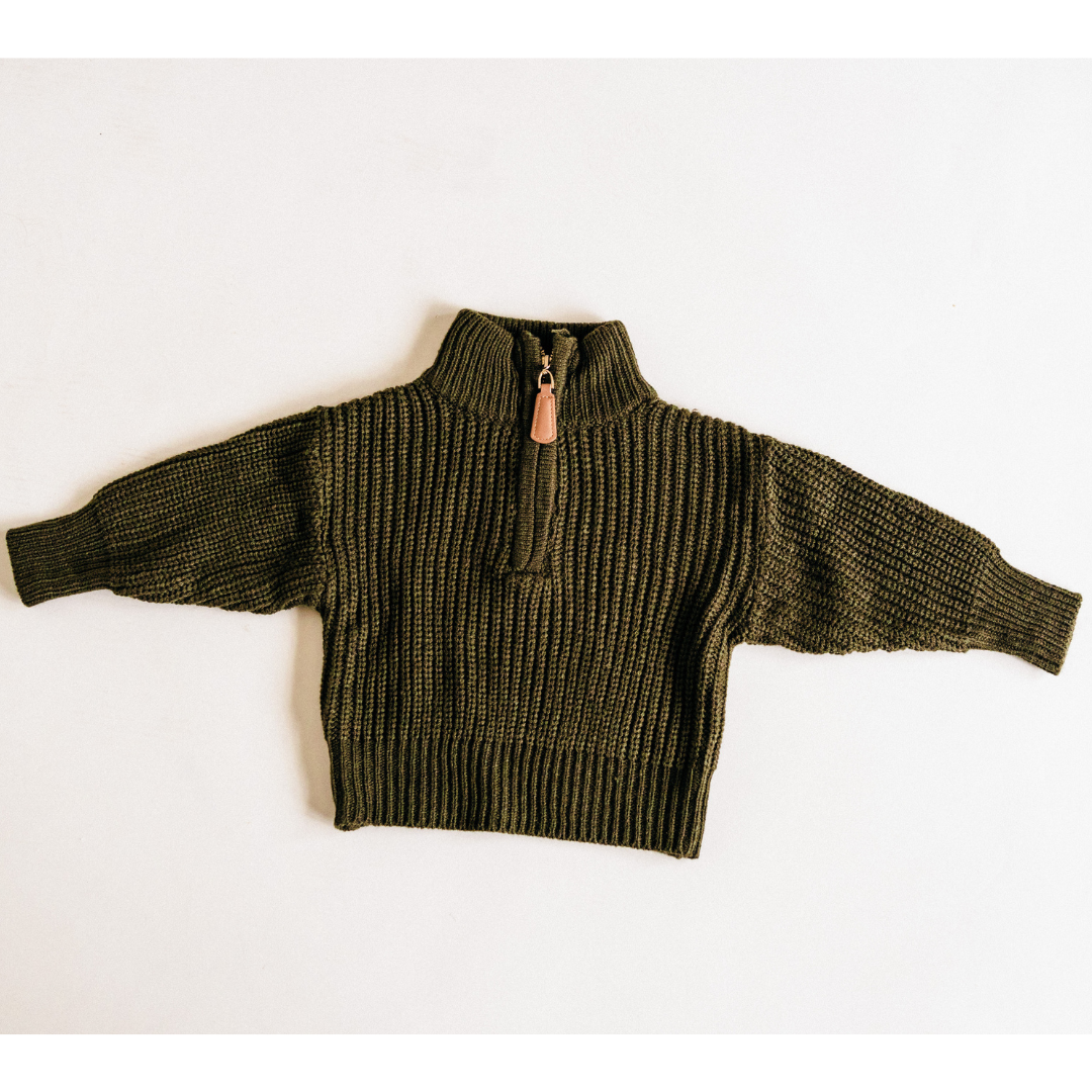 Dark Green Knit Sweater- Mom & Son