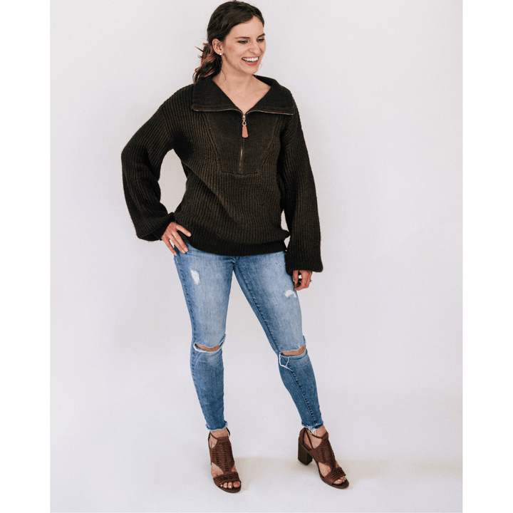 Dark Green Knit Sweater - Mom & Son - HAHA MAMA Clothing