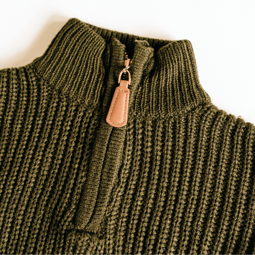 Dark Green Knit Sweater - Mom & Son - HAHA MAMA Clothing