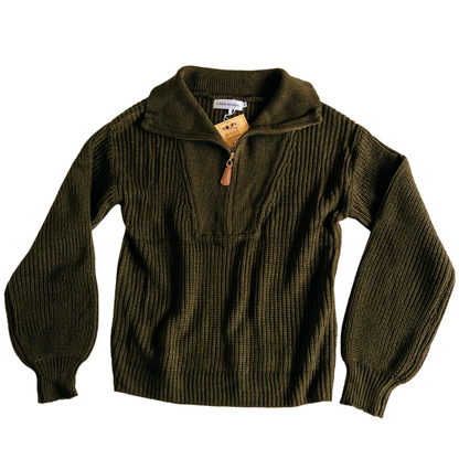 Dark Green Knit Sweater - Women